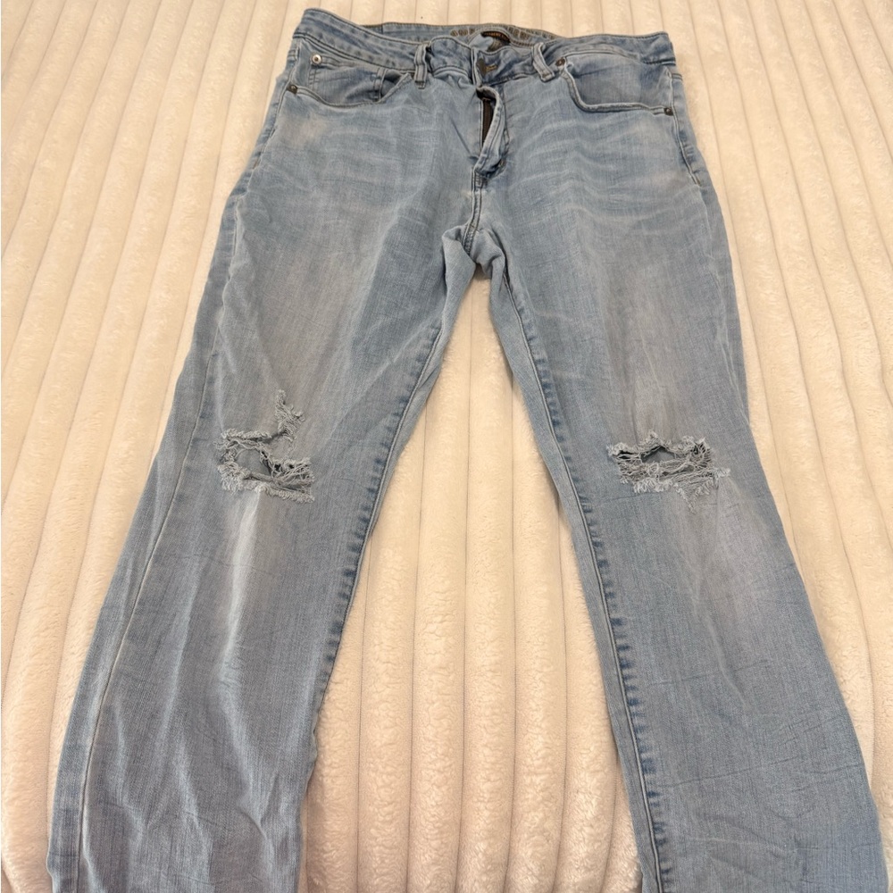 Men’s Light Blue Distressed Jeans